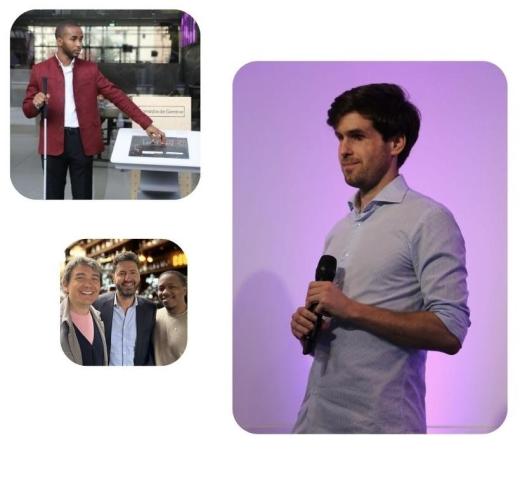 Trois photos de membres et sympathisants de l'association souriant